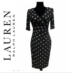 Lauren Ralph Lauren Black Faux Wrap Dress